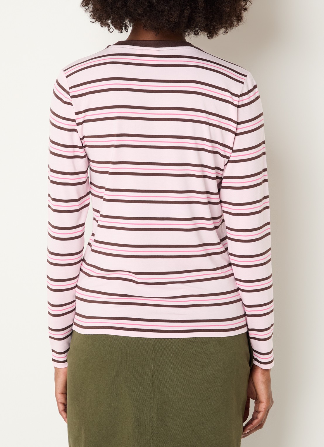 Josephine & Co Cosimo longsleeve met streepprint - achterkant 2 lichtroze