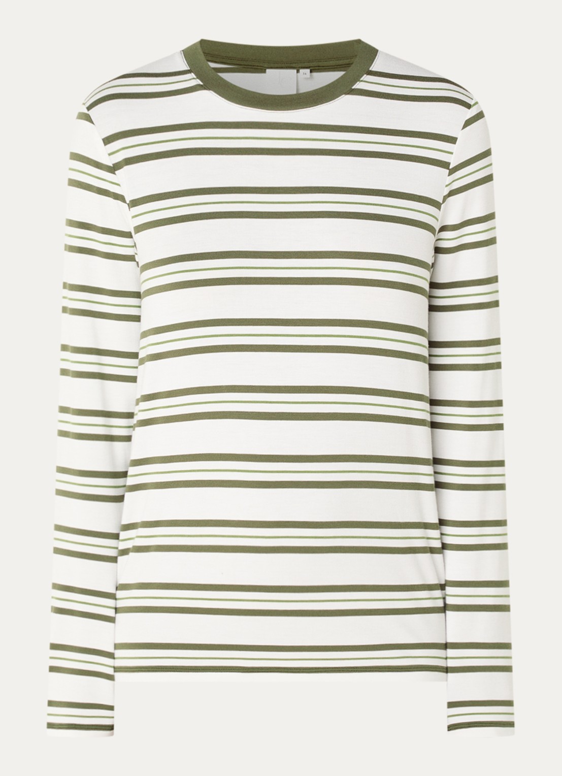 Josephine & Co Cosimo longsleeve met streepprint - voorkant 2 mosgroen