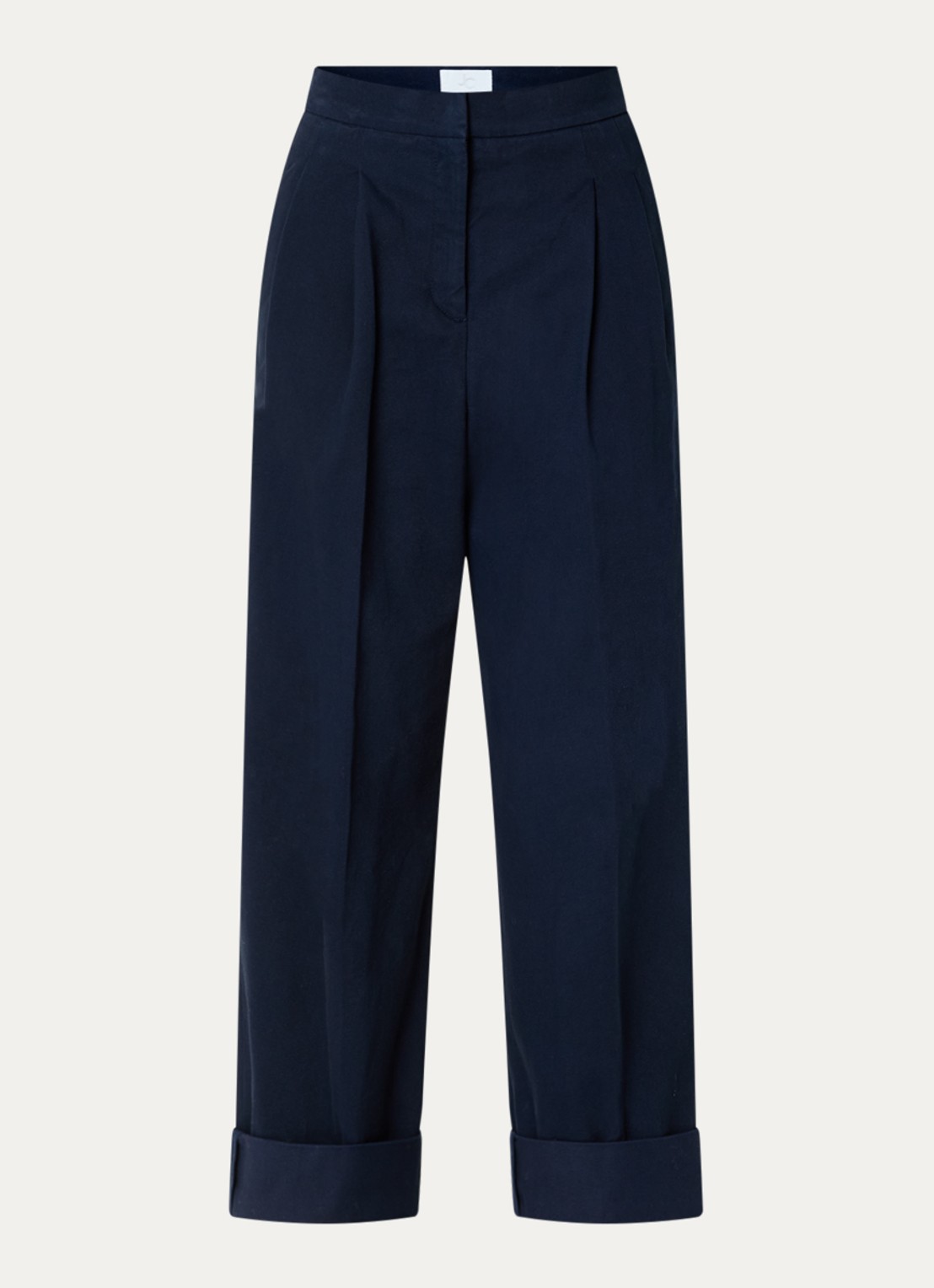 Josephine & Co Courtney high waist cropped loose fit chino met steekzakken - voorkant 3 donkerblauw