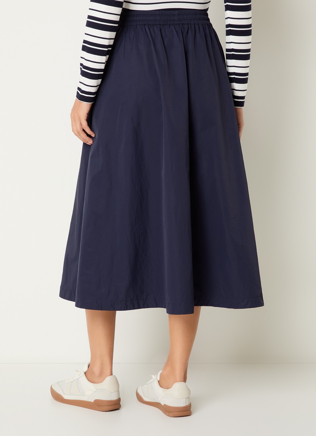 Josephine & Co Cullen midi rok met trekkoord - achterkant 3 donkerblauw