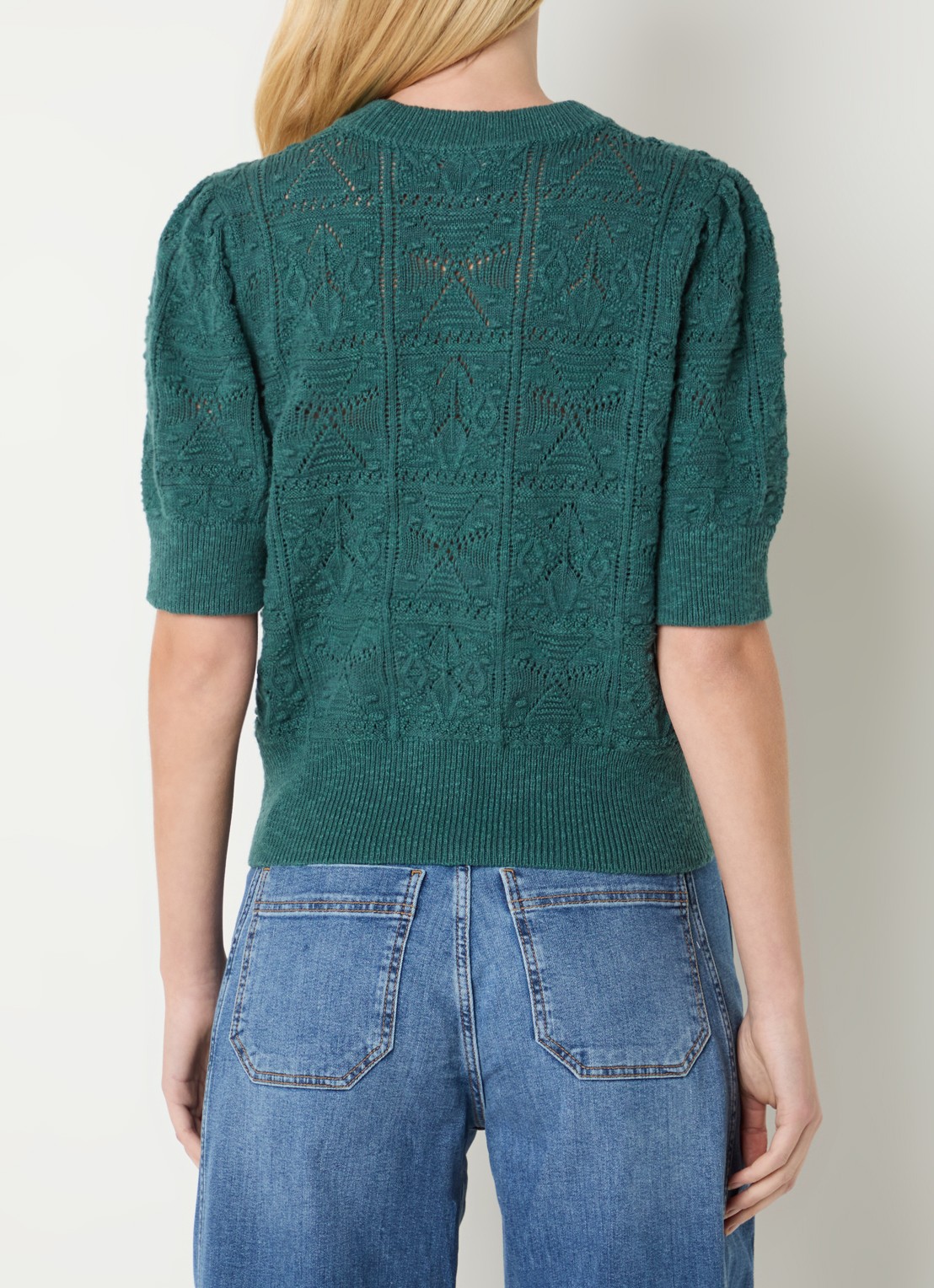 Josephine & Co Dieuwertje top met broderie - achterkant 4 groen