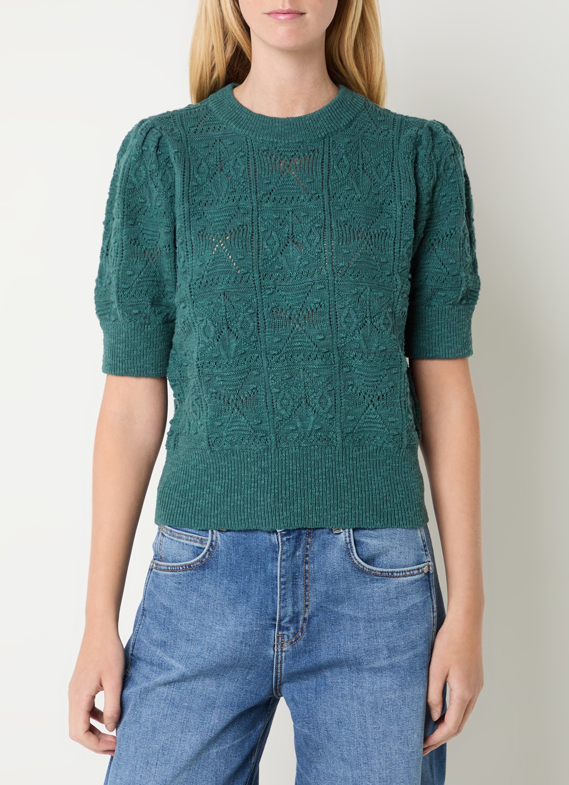 Josephine & Co Dieuwertje top met broderie - detail 3 groen