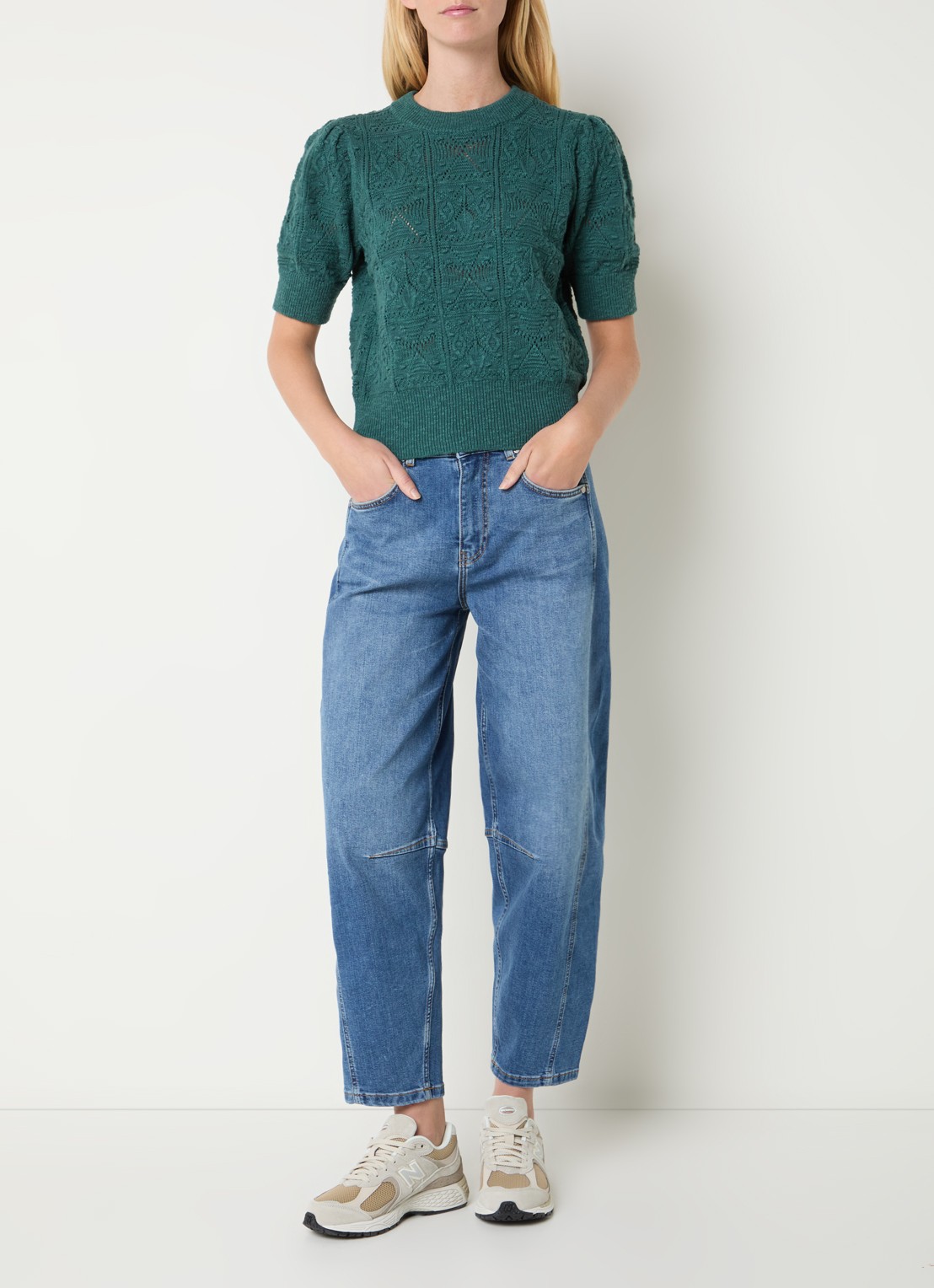 Josephine & Co Dieuwertje top met broderie - voorkant 2 groen