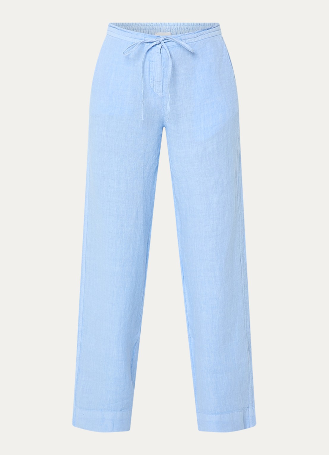 Josephine & Co High waist wide fit broek van linnen met steekzakken - voorkant lichtblauw