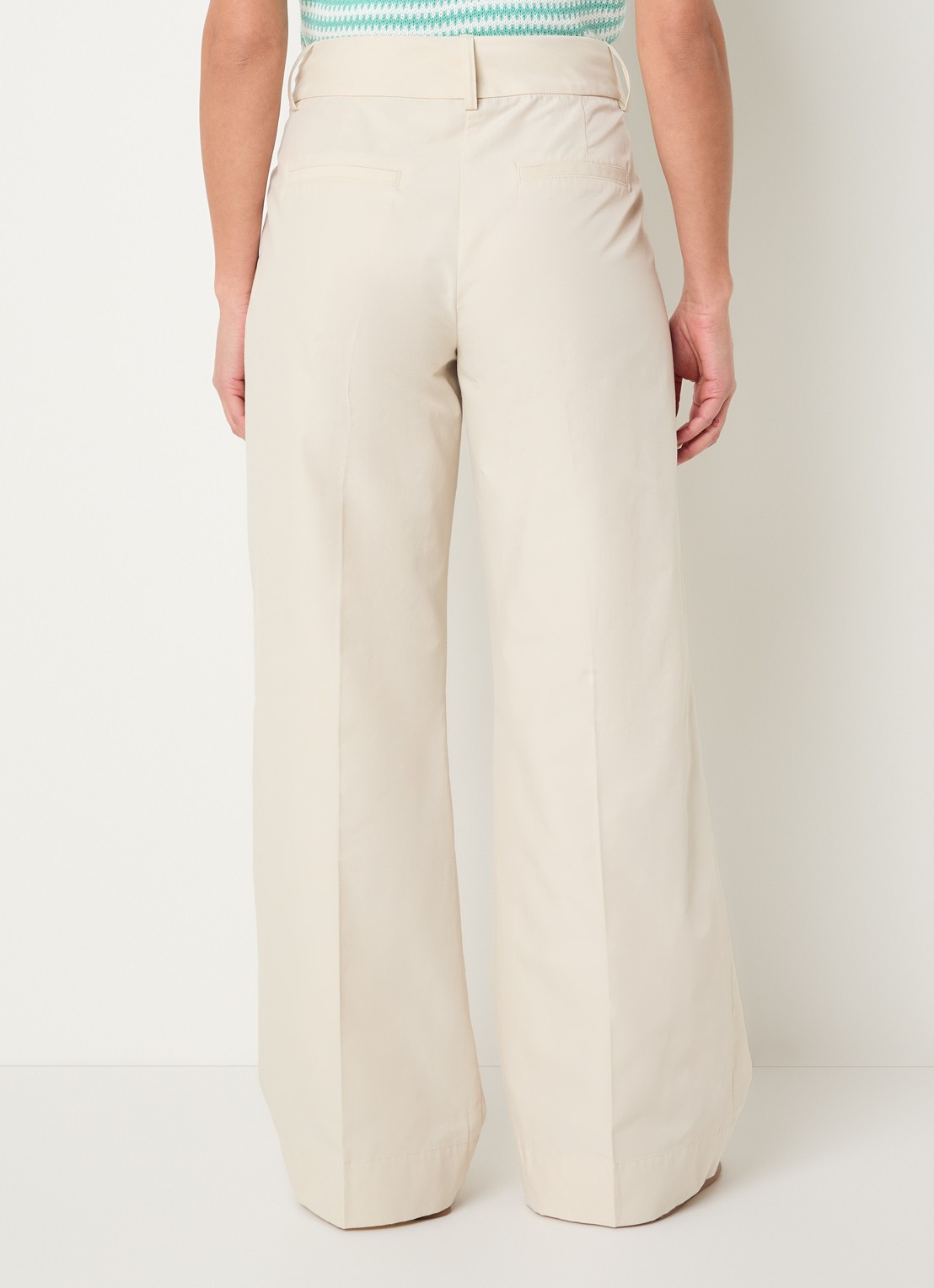 Josephine & Co High waist wide fit pantalon met steekzakken - achterkant 4 beige