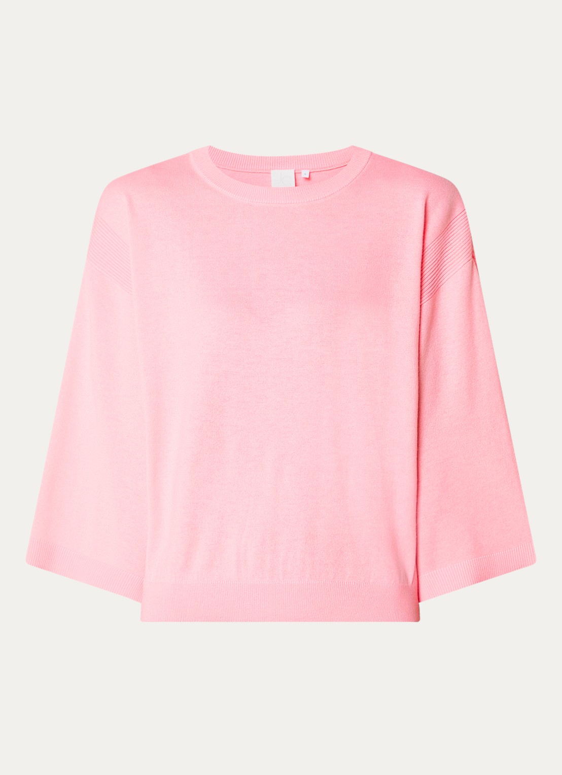 Josephine & Co Janou fijngebreide pullover met trompetmouw - voorkant koraalroze