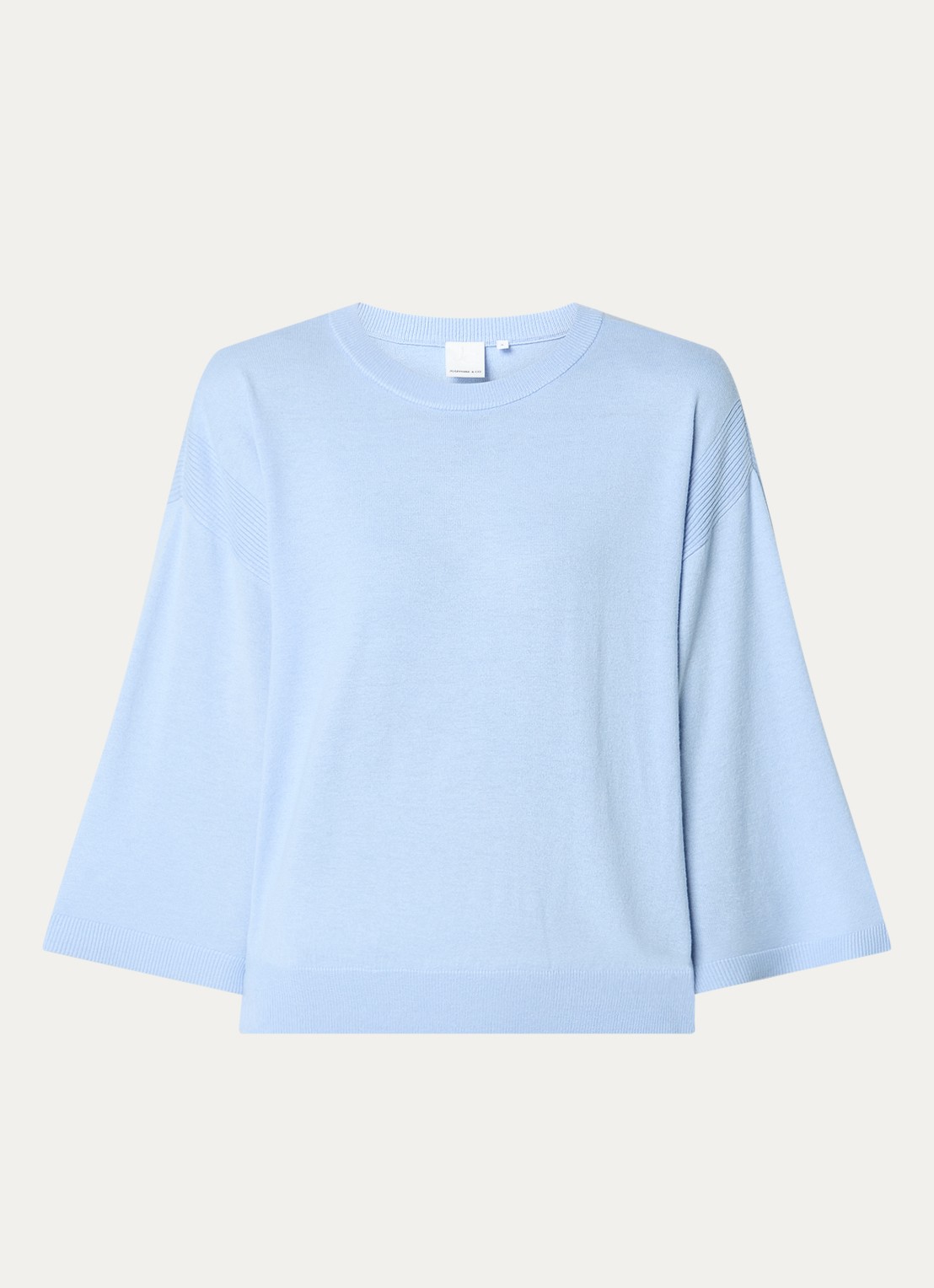 Josephine & Co Janou fijngebreide pullover met trompetmouw - voorkant lichtblauw