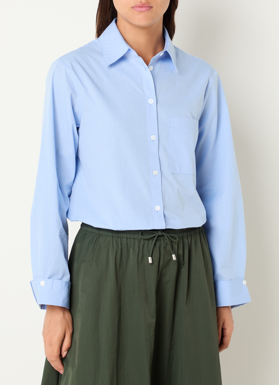 Josephine & Co Leon blouse met borstzak - detail 3 lichtblauw