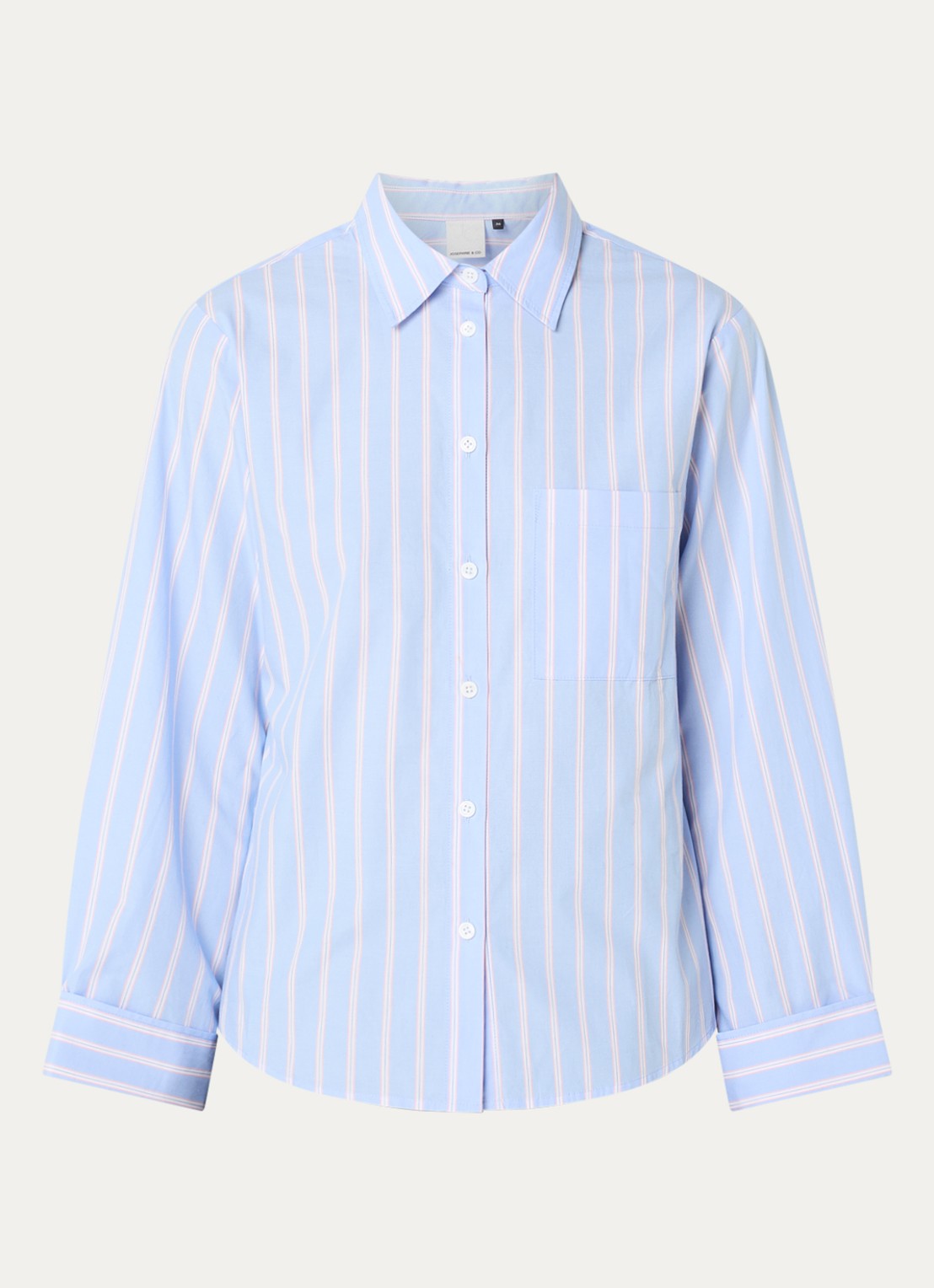 Josephine & Co Leon blouse met streepprint - voorkant lichtblauw
