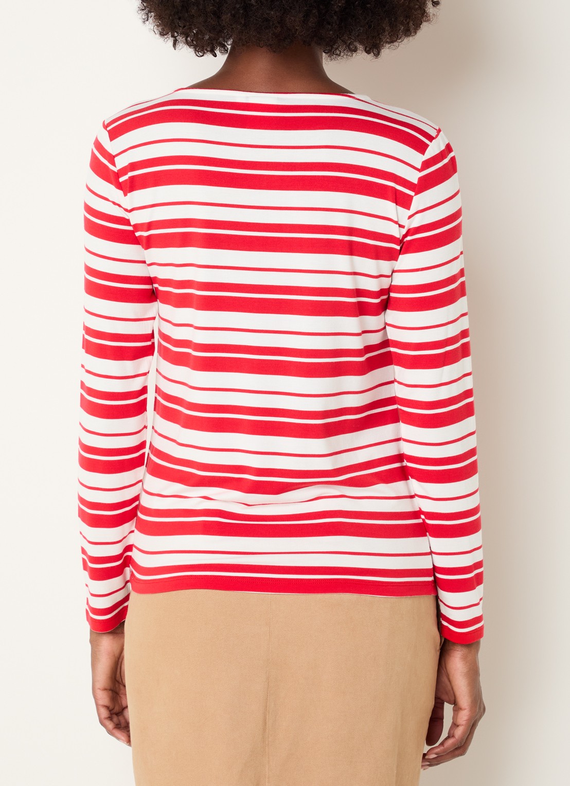 Josephine & Co Longsleeve met streepprint - achterkant rood