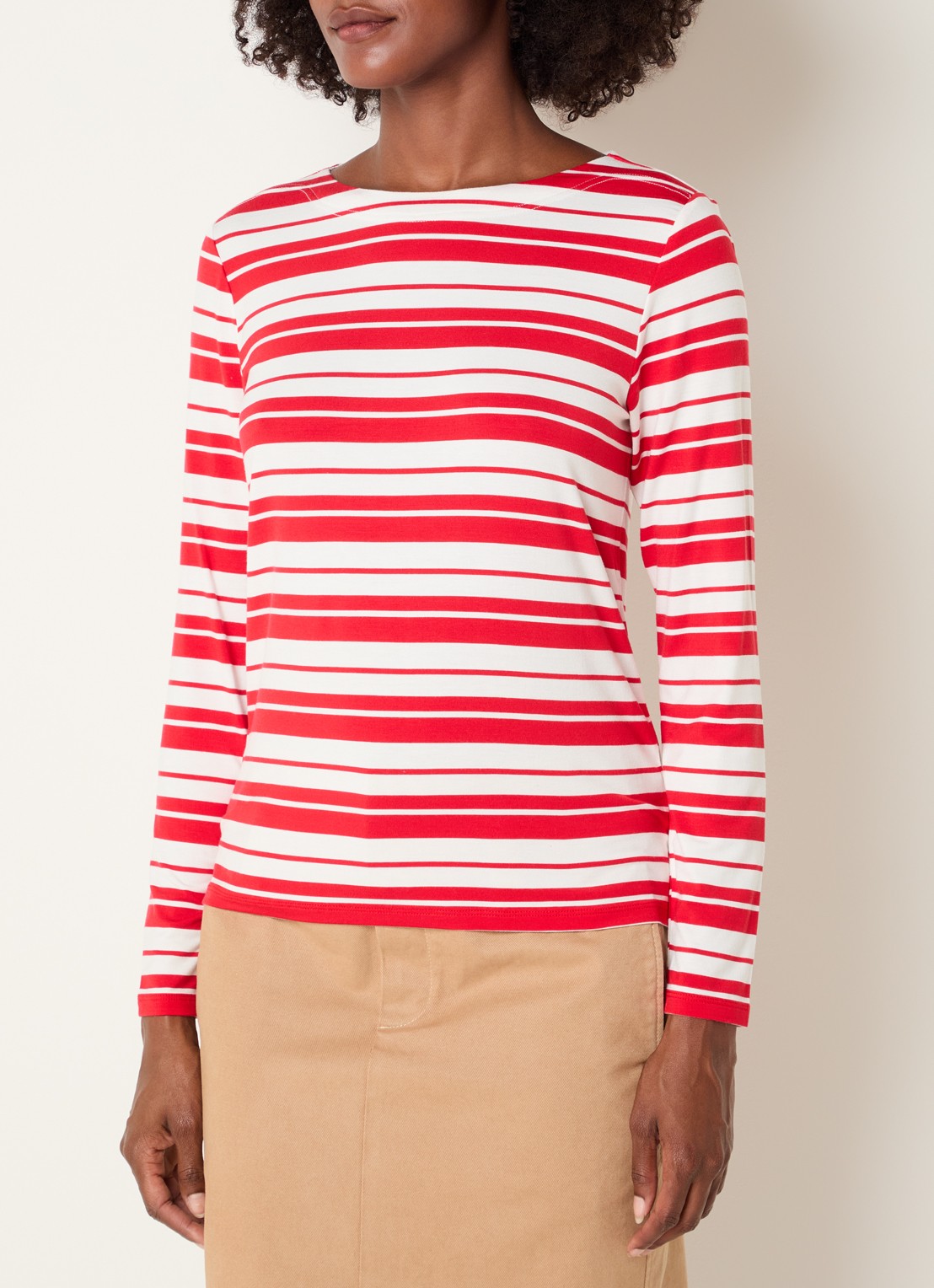 Josephine & Co Longsleeve met streepprint - detail 4 rood