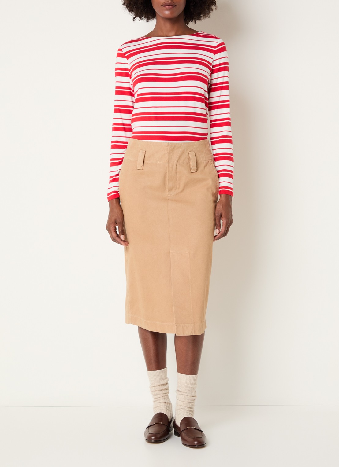 Josephine & Co Longsleeve met streepprint - voorkant 3 rood