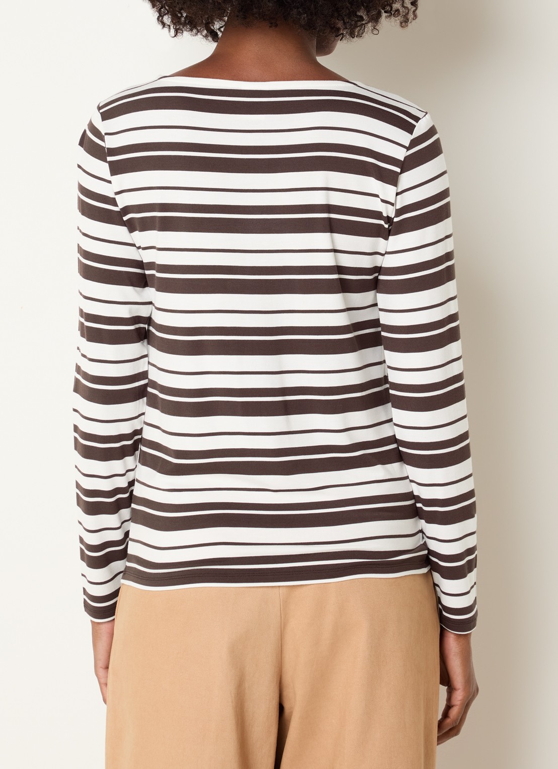 Josephine & Co Longsleeve met streepprint - achterkant donkerbruin