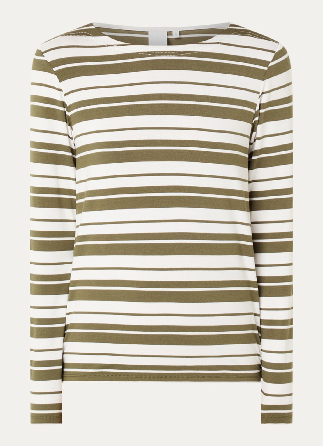 Josephine & Co Longsleeve met streepprint - voorkant 2 mosgroen