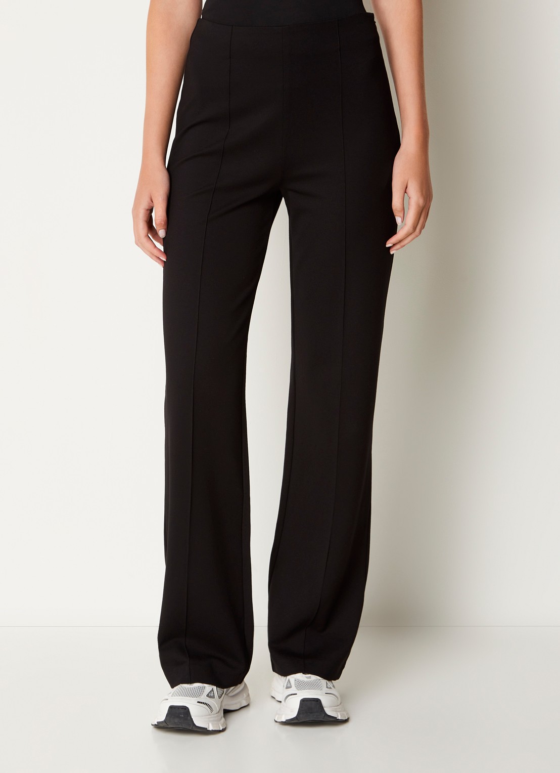 Josephine & Co Parker high waist straight fit pantalon van jersey - detail 3 zwart