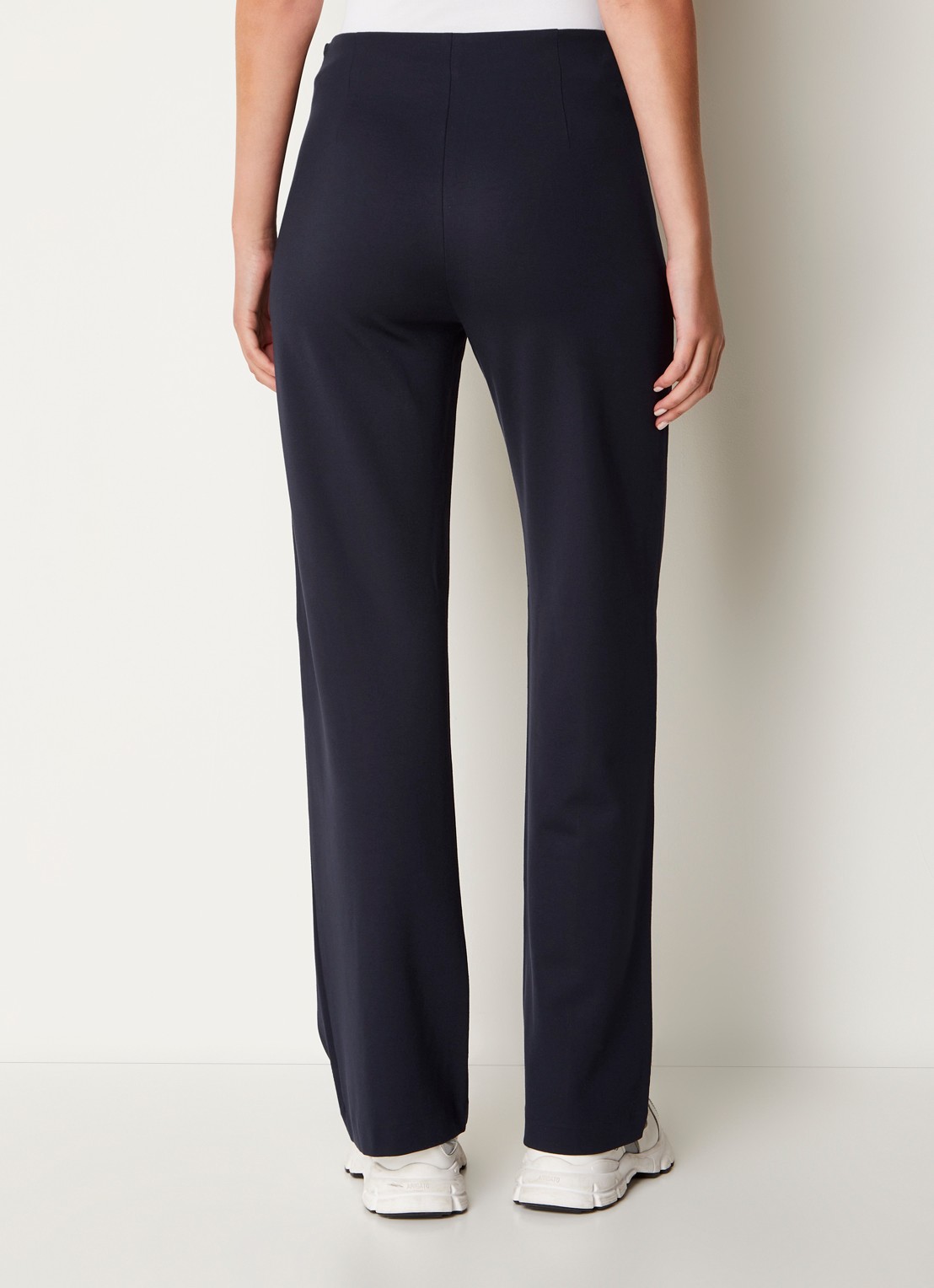 Josephine & Co Parker high waist straight fit pantalon van jersey - achterkant donkerblauw