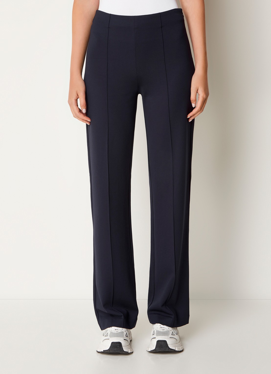 Josephine & Co Parker high waist straight fit pantalon van jersey - detail 4 donkerblauw