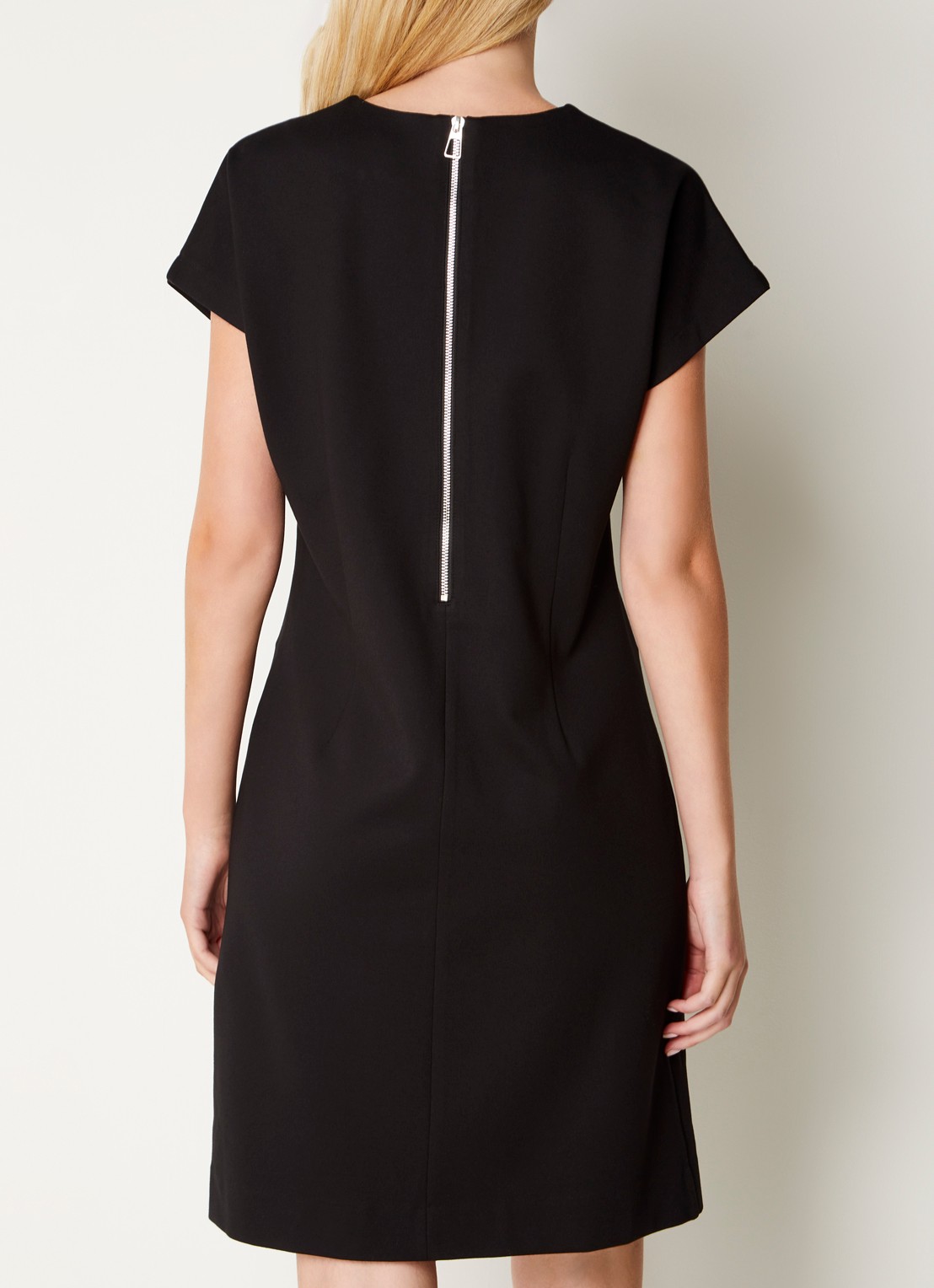 Josephine & Co Peggy mini jurk van jersey met ritsdetail - achterkant 4 zwart