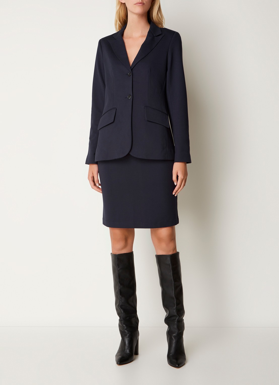 Josephine & Co Pip mini kokerrok van jersey - voorkant 4 donkerblauw