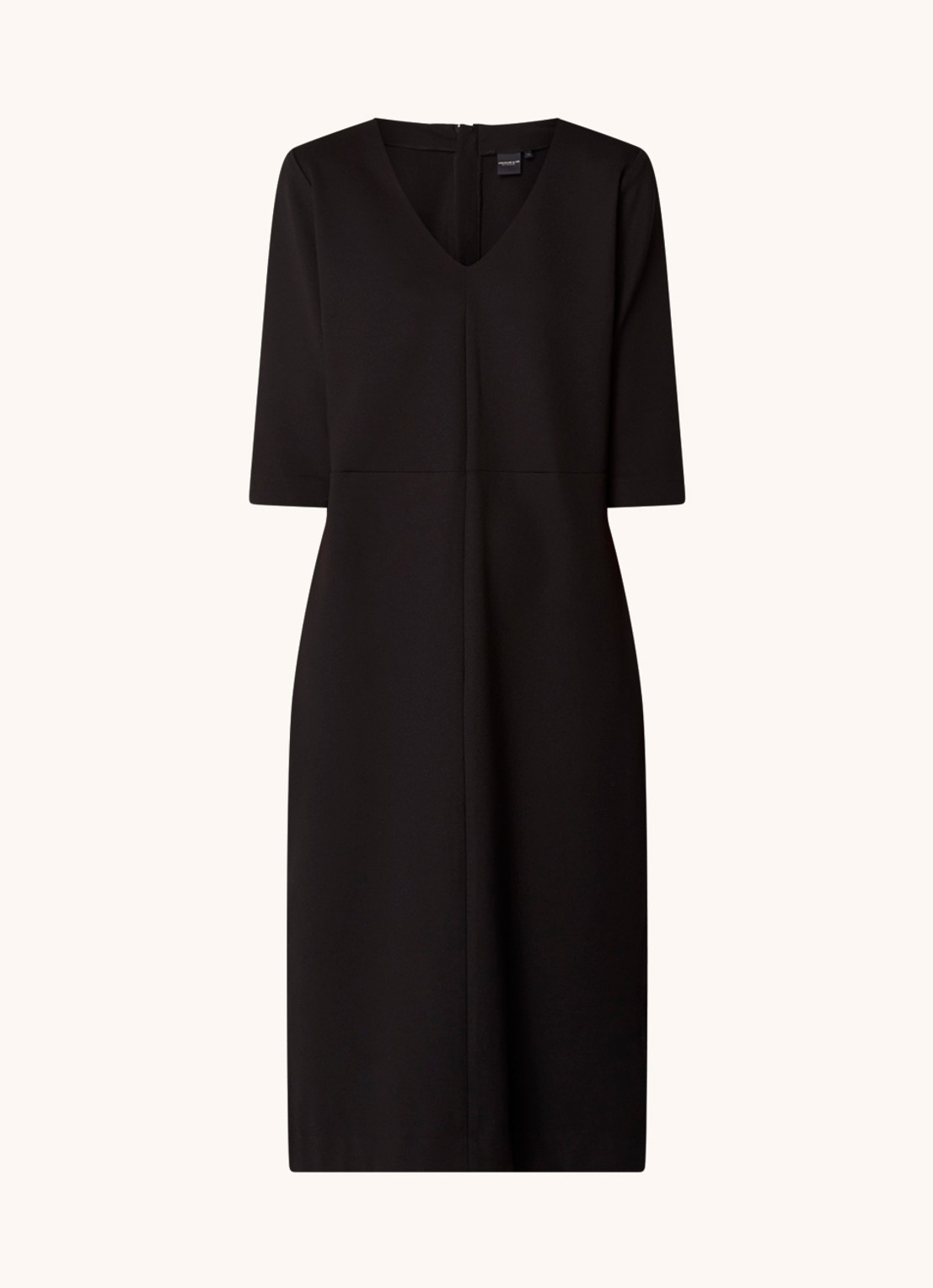 Josephine & Co Pippa midi jurk van jersey met V-hals - voorkant zwart