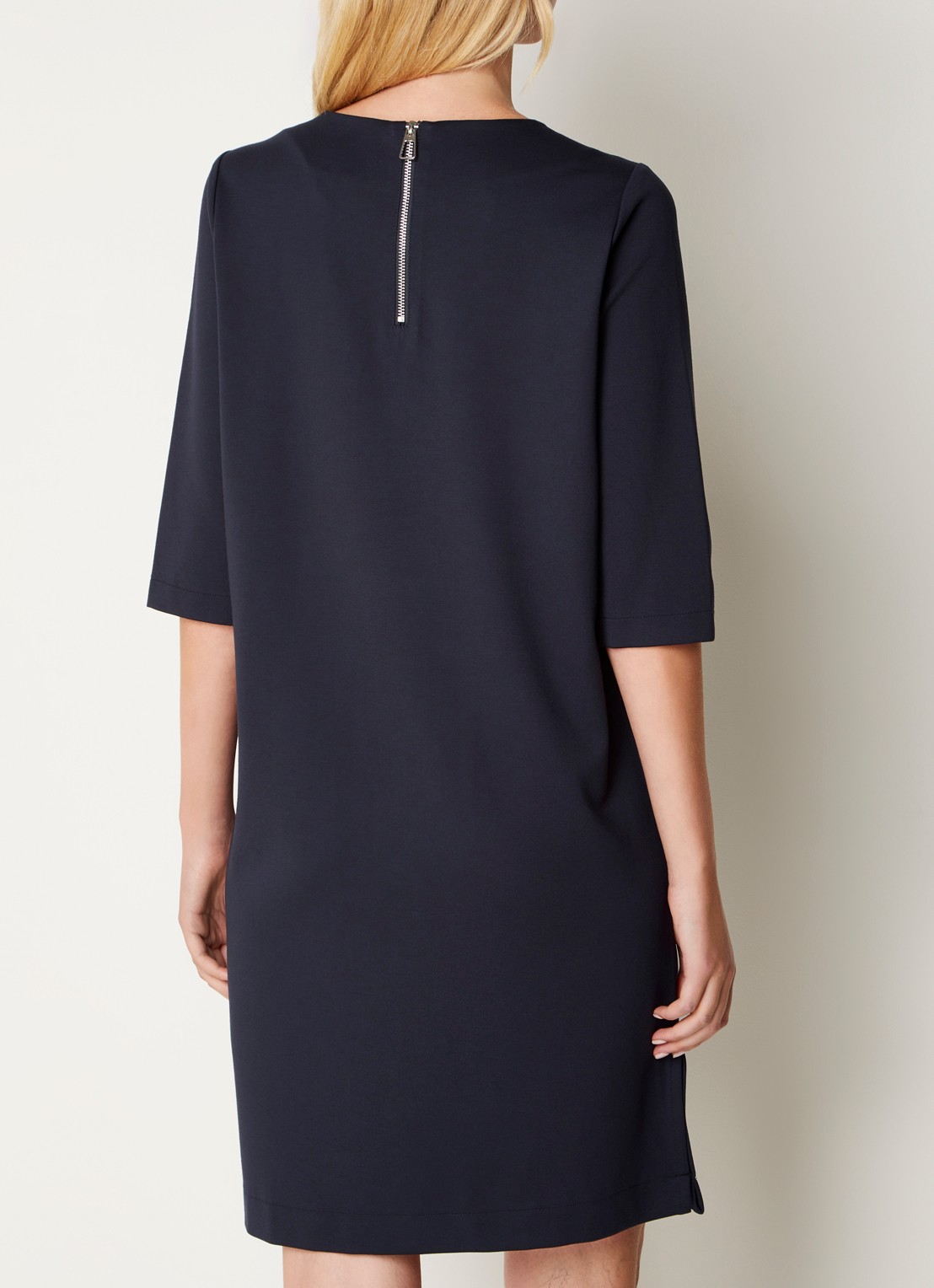 Josephine & Co Polly mini jurk van jersey met opgestikte zakken  - achterkant donkerblauw
