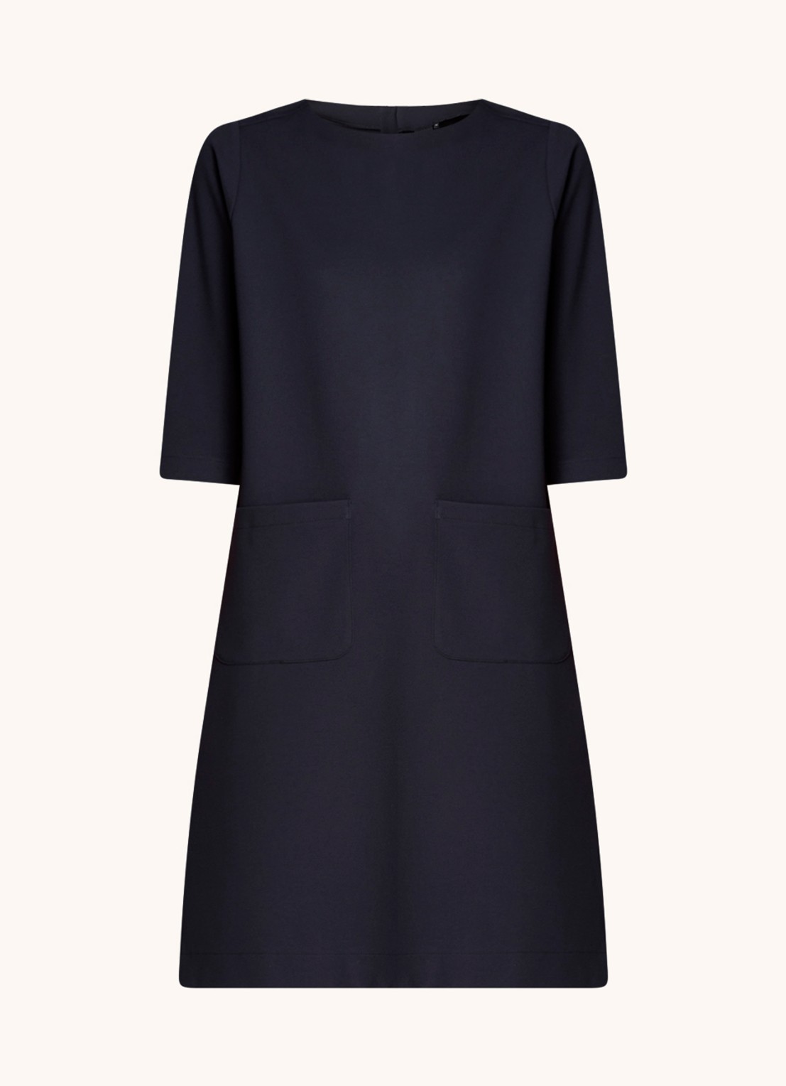Josephine & Co Polly mini jurk van jersey met opgestikte zakken  - voorkant 3 donkerblauw