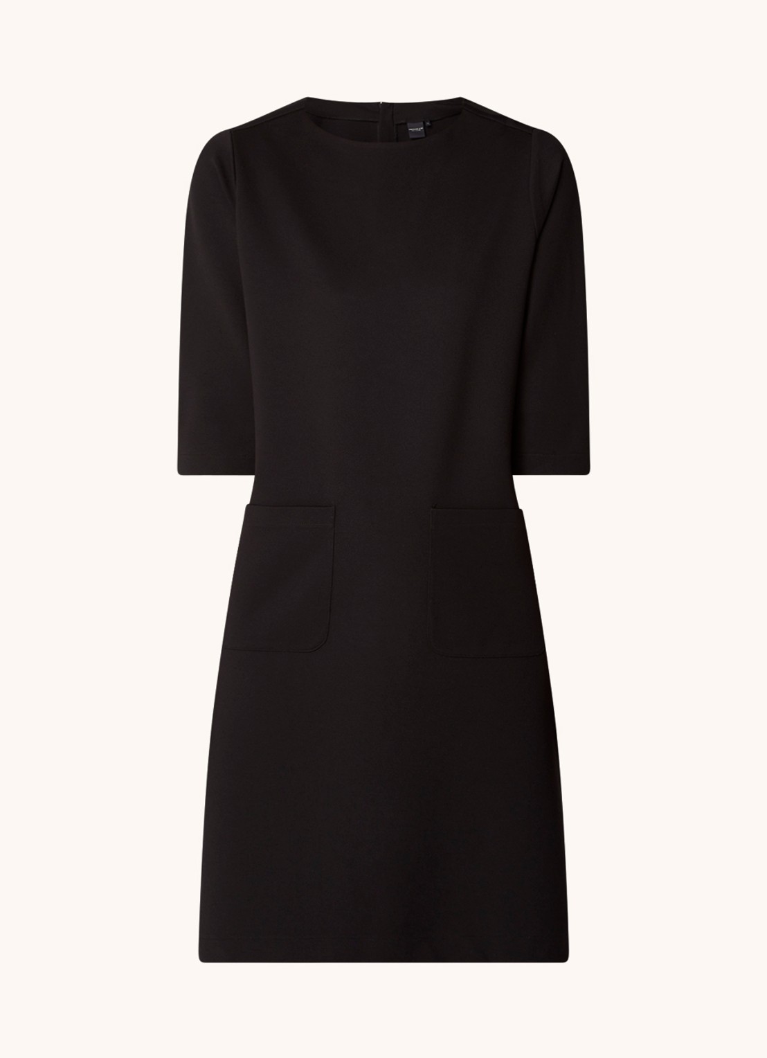 Josephine & Co Polly mini jurk van jersey met opgestikte zakken  - voorkant 3 zwart