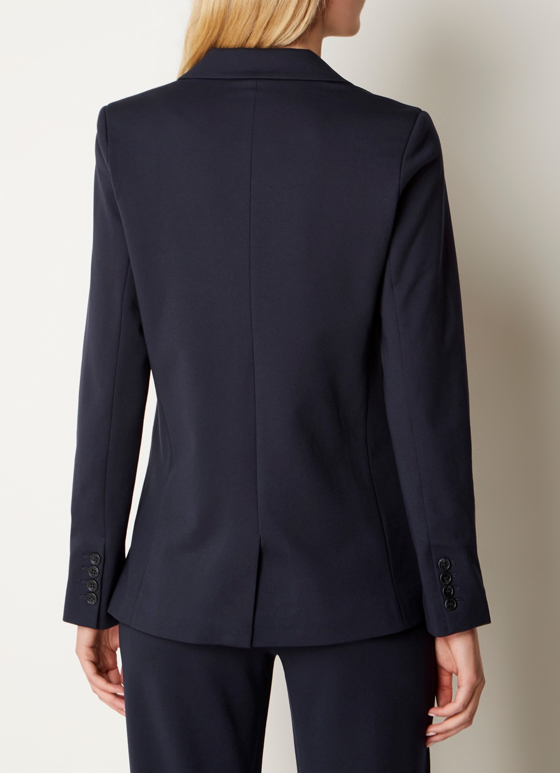 Josephine & Co Puck blazer van jersey met klepzakken - achterkant donkerblauw