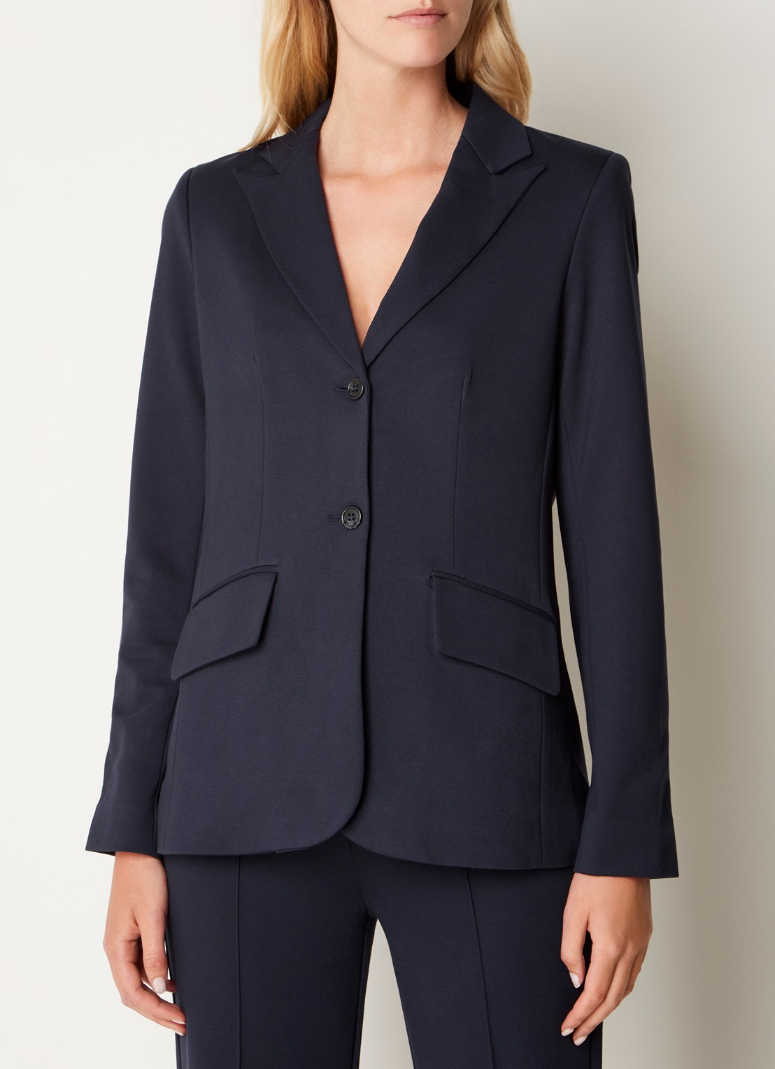 Josephine & Co Puck blazer van jersey met klepzakken - detail 2 donkerblauw
