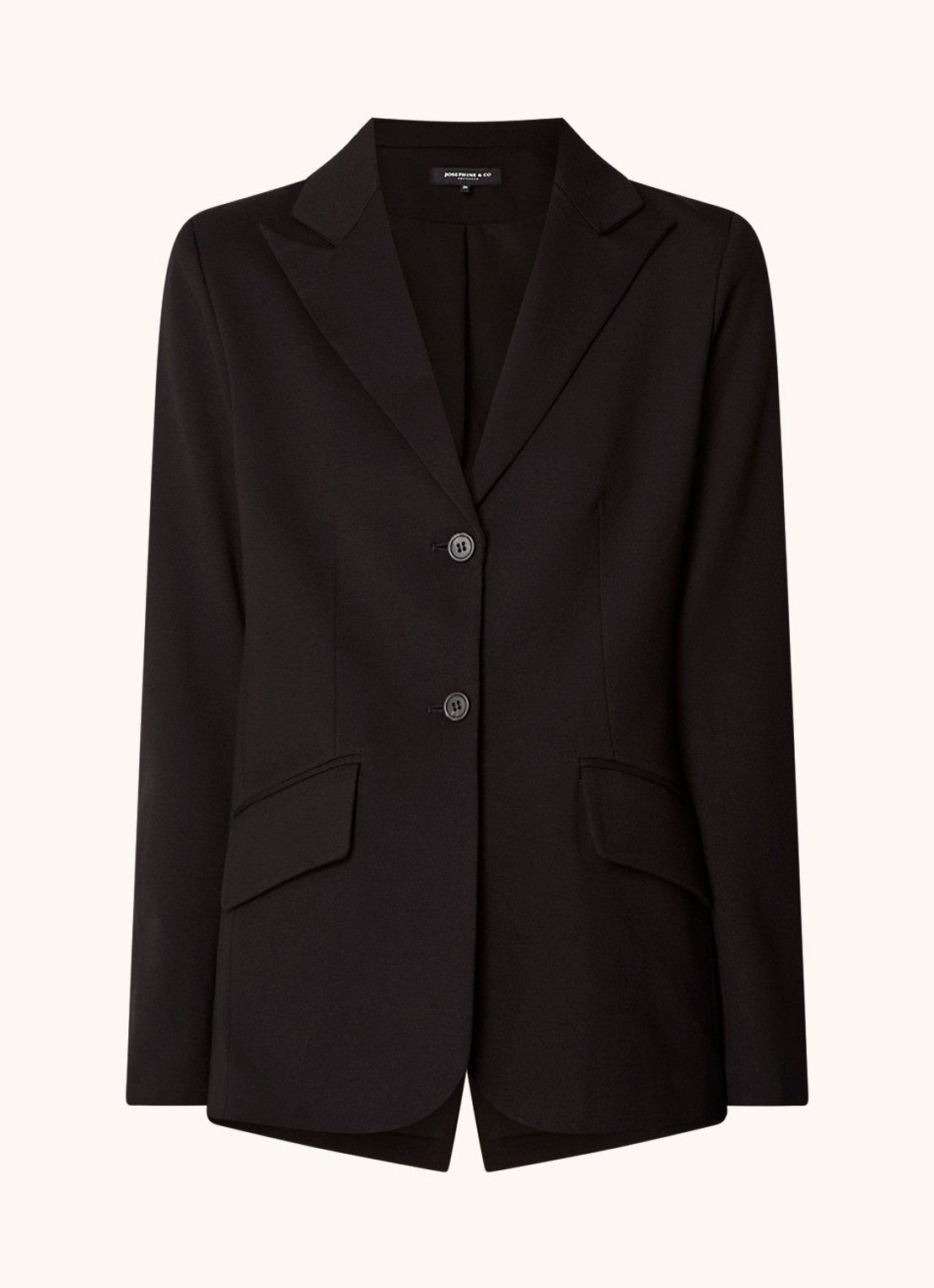 Josephine & Co Puck blazer van jersey met klepzakken - voorkant zwart