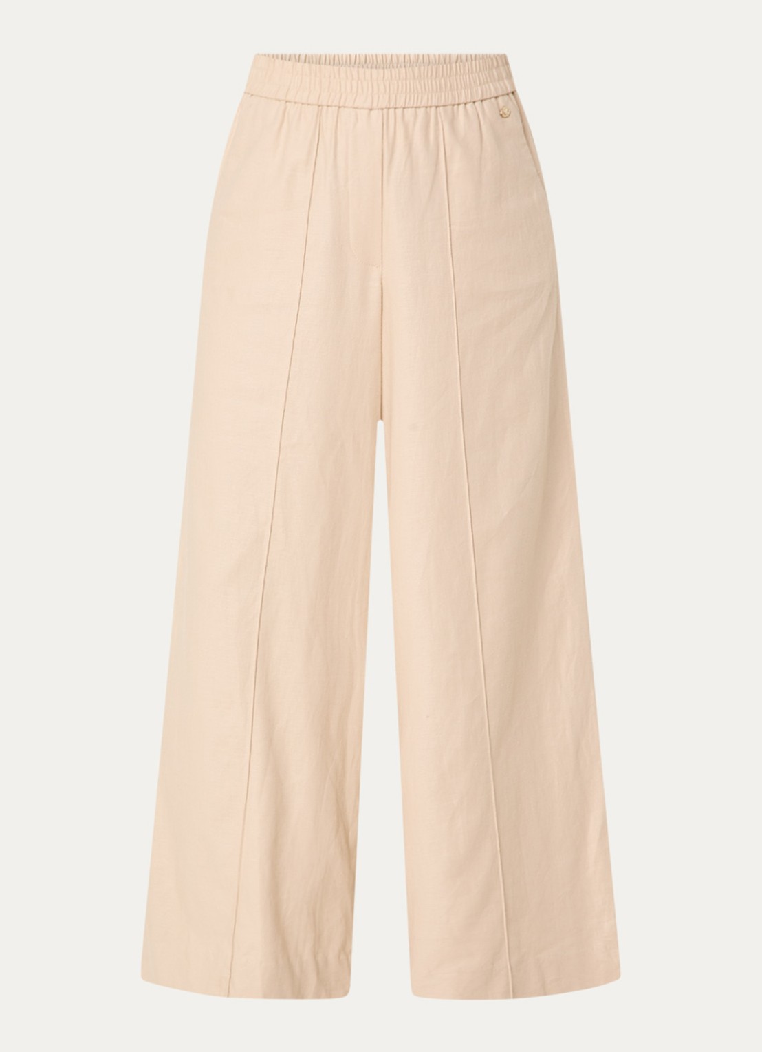 JOSH V Aries high waist loose fit pantalon met steekzakken - voorkant 3 creme