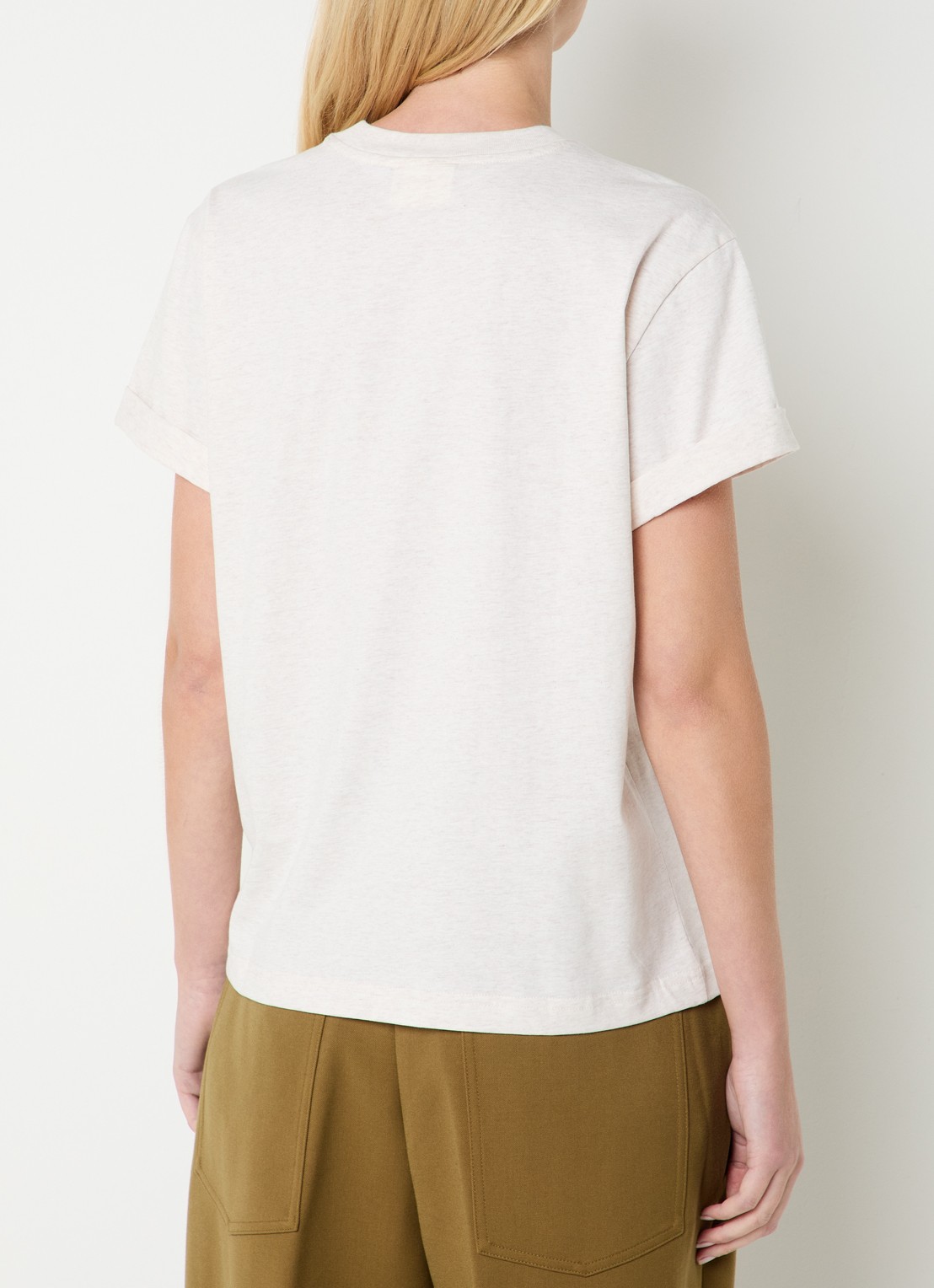 JOSH V Britta T-shirt met logoprint en strass - achterkant creme