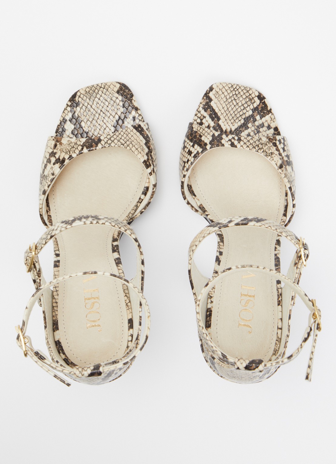 JOSH V Dorethy sandalette met slangenprint - detail 4 beige