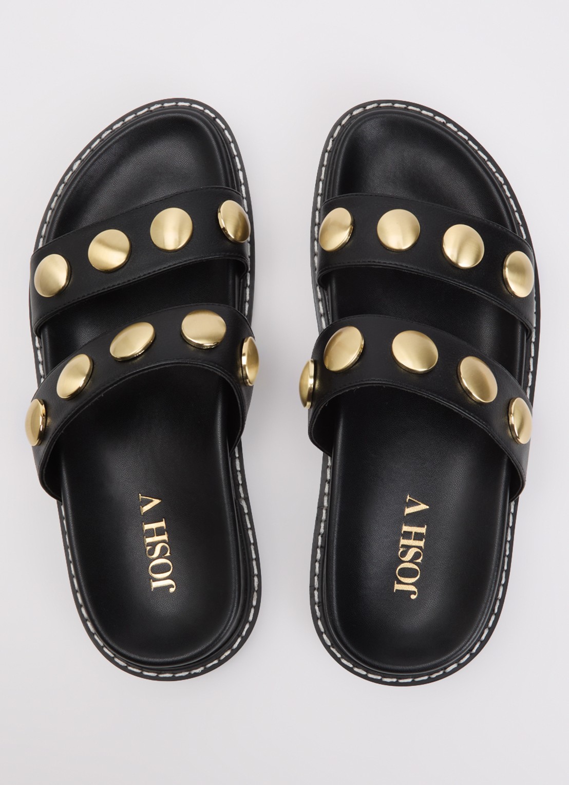 JOSH V Eileen slipper met studs  - detail 4 zwart