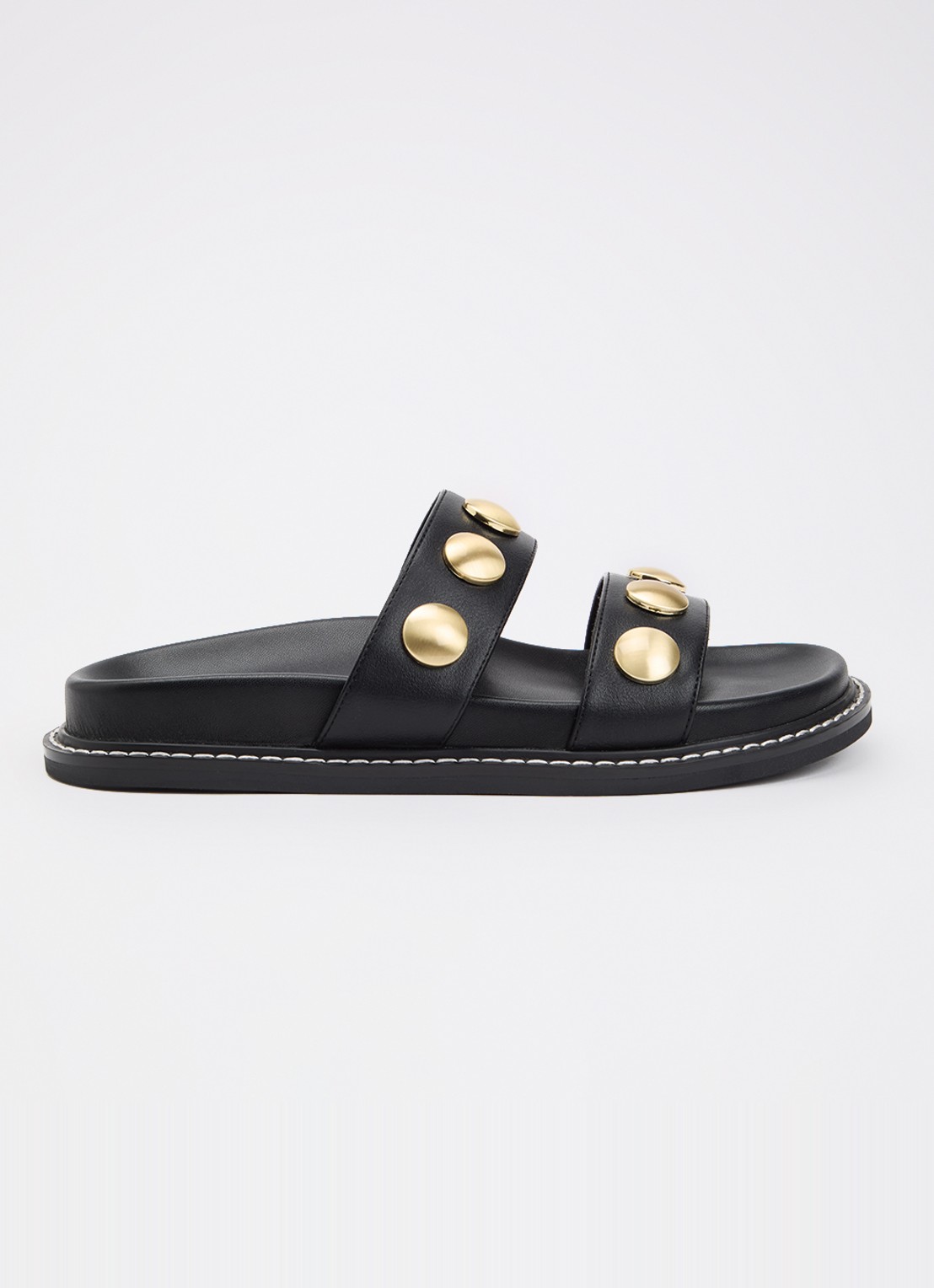 JOSH V Eileen slipper met studs  - voorkant zwart