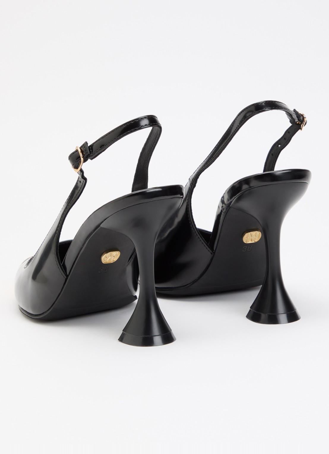 JOSH V Eleanna slingback met metallic details  - achterkant 5 zwart