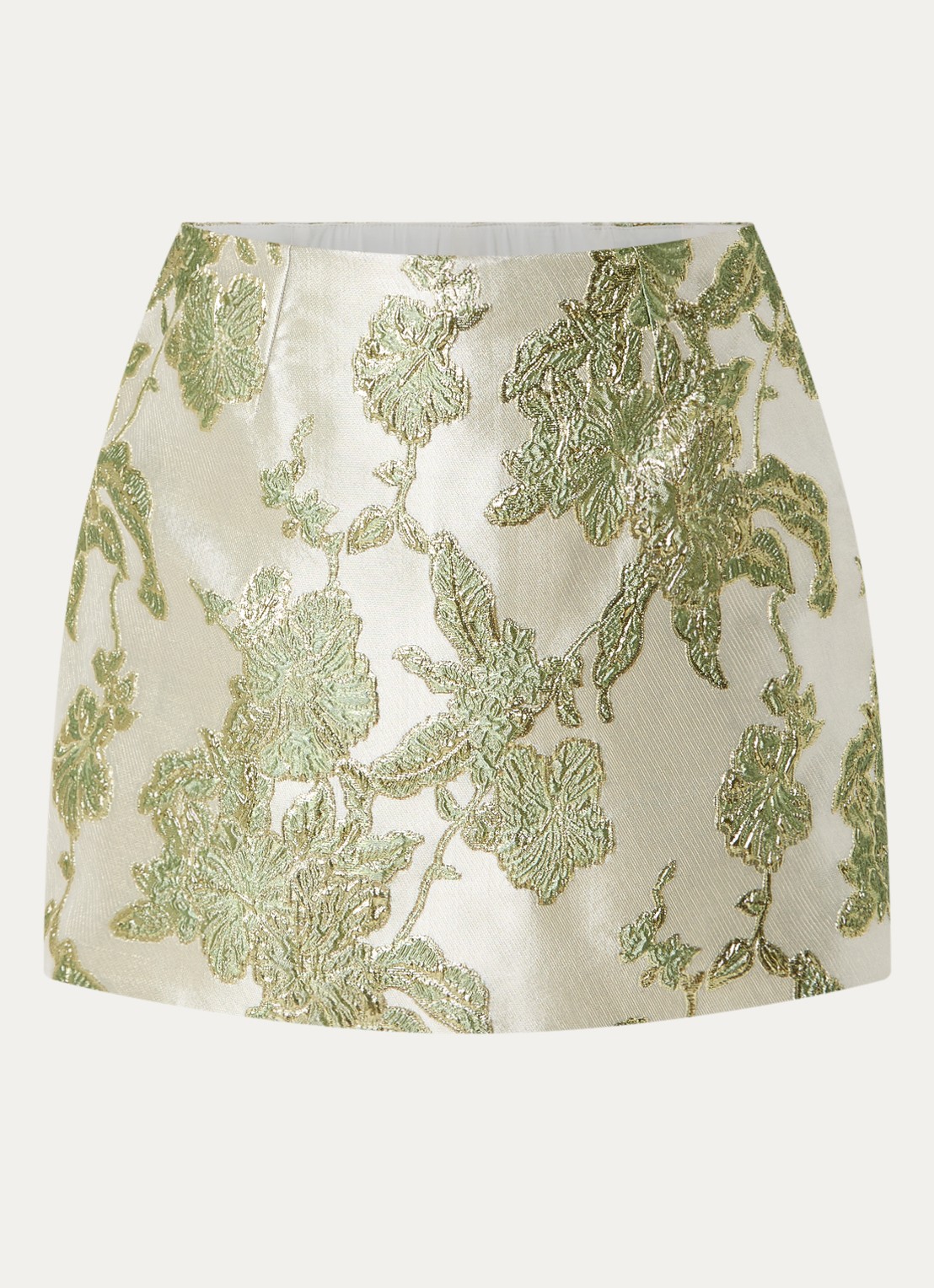 JOSH V Elsa mini broekrok met borduring en metallic finish - voorkant 3 creme