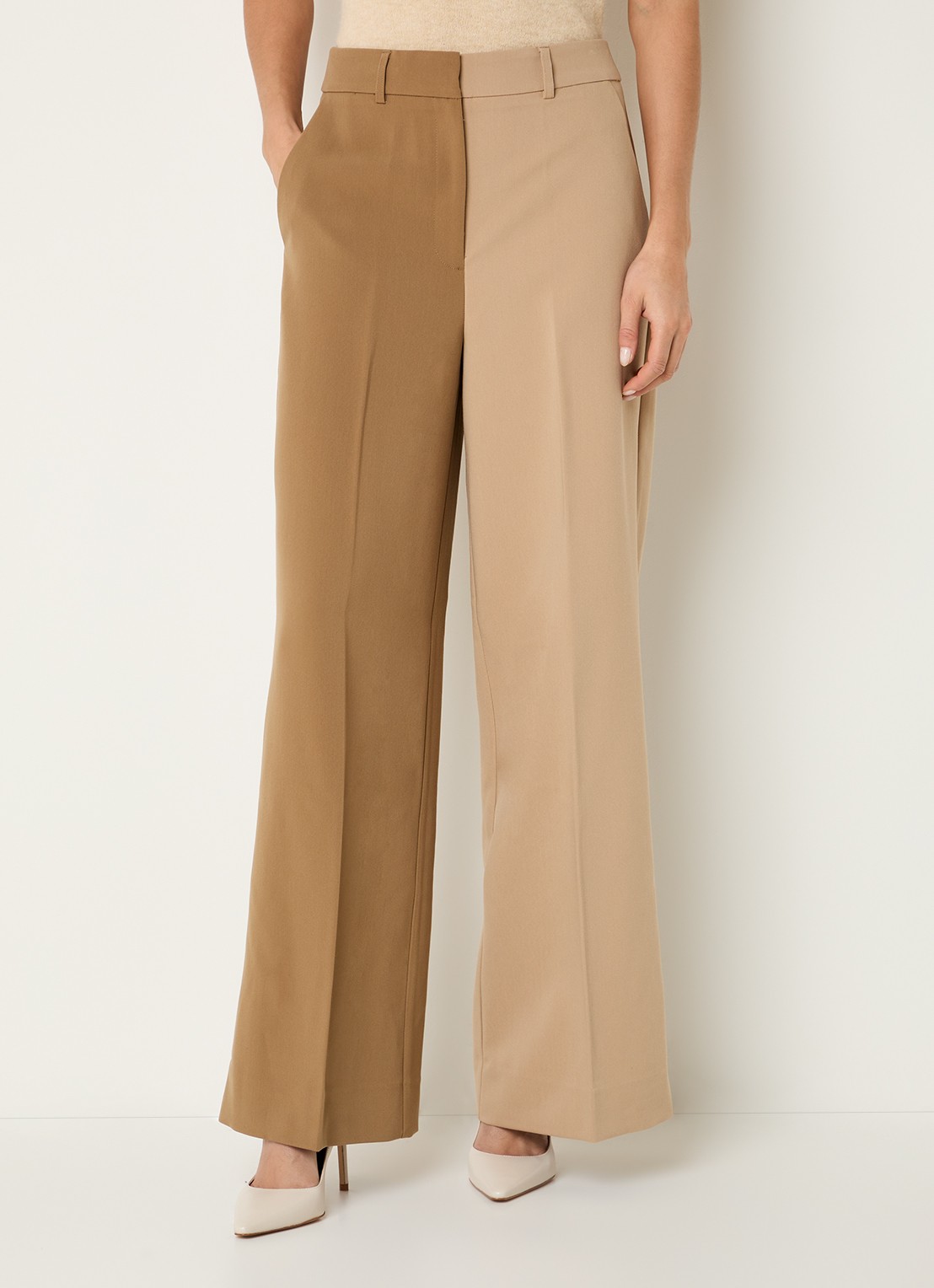 JOSH V Emma high waist loose fit pantalon met persplooi en steekzakken - detail 3 camel