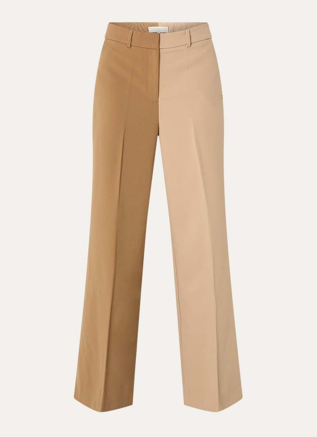 JOSH V Emma high waist loose fit pantalon met persplooi en steekzakken - voorkant camel