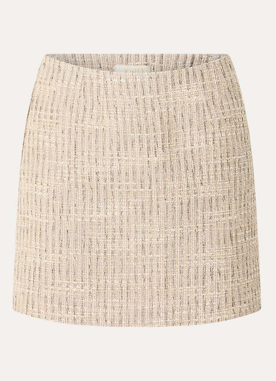 JOSH V Etta minirok met tweed-look en lurex - voorkant 2 beige