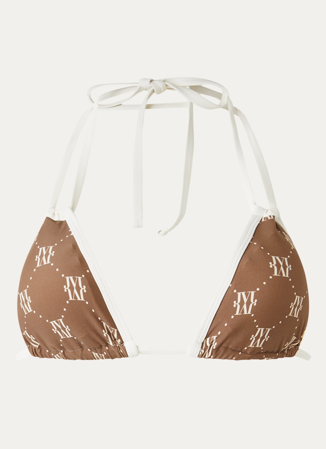JOSH V Everly halter bikinitop met logoprint - voorkant bruin