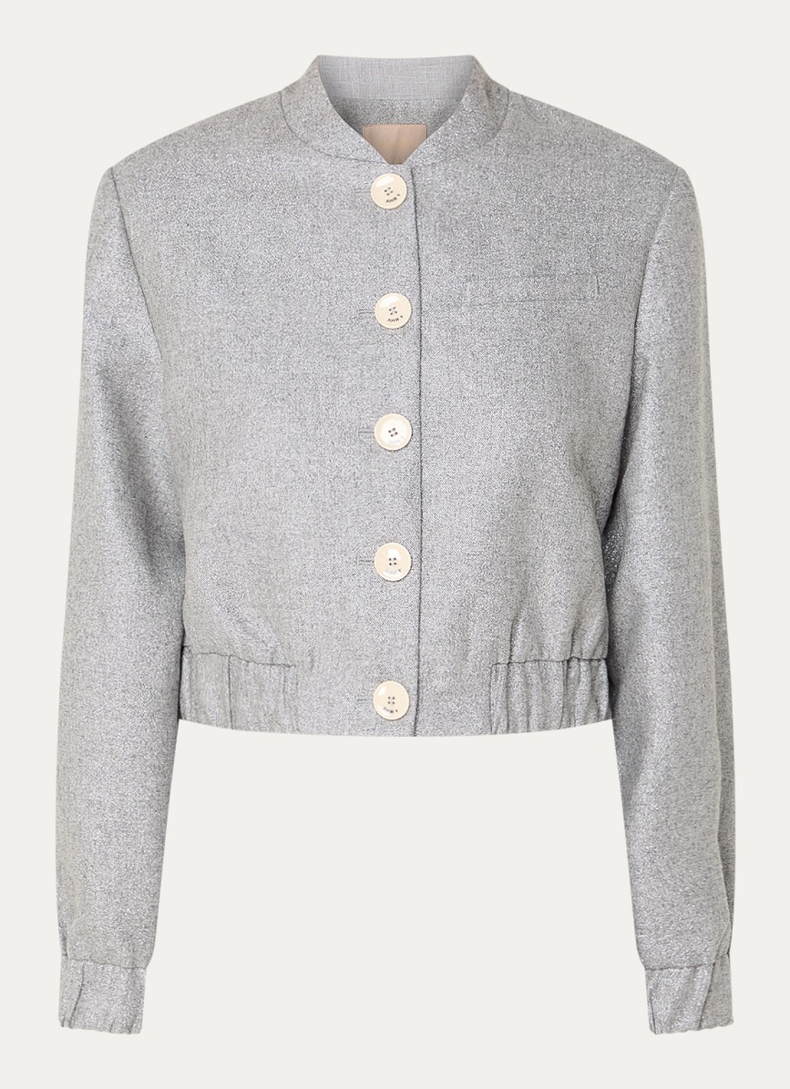 JOSH V Fabienne jack in wolblend met lurex - voorkant 2 grijs