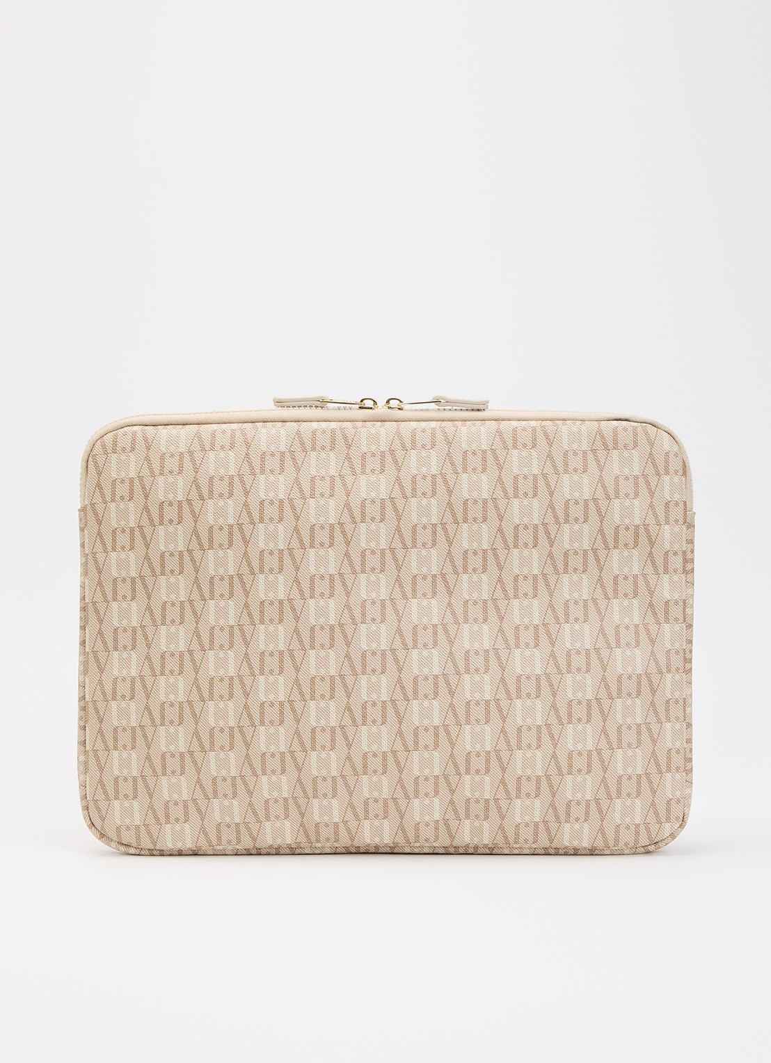 JOSH V Felicia laptophoes met logoprint 15 inch  - voorkant 2 beige