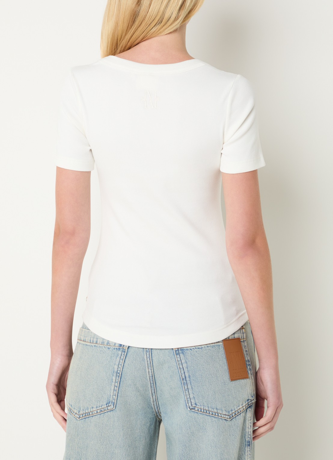 JOSH V Florelle T-shirt met stretch - achterkant 2 gebroken wit