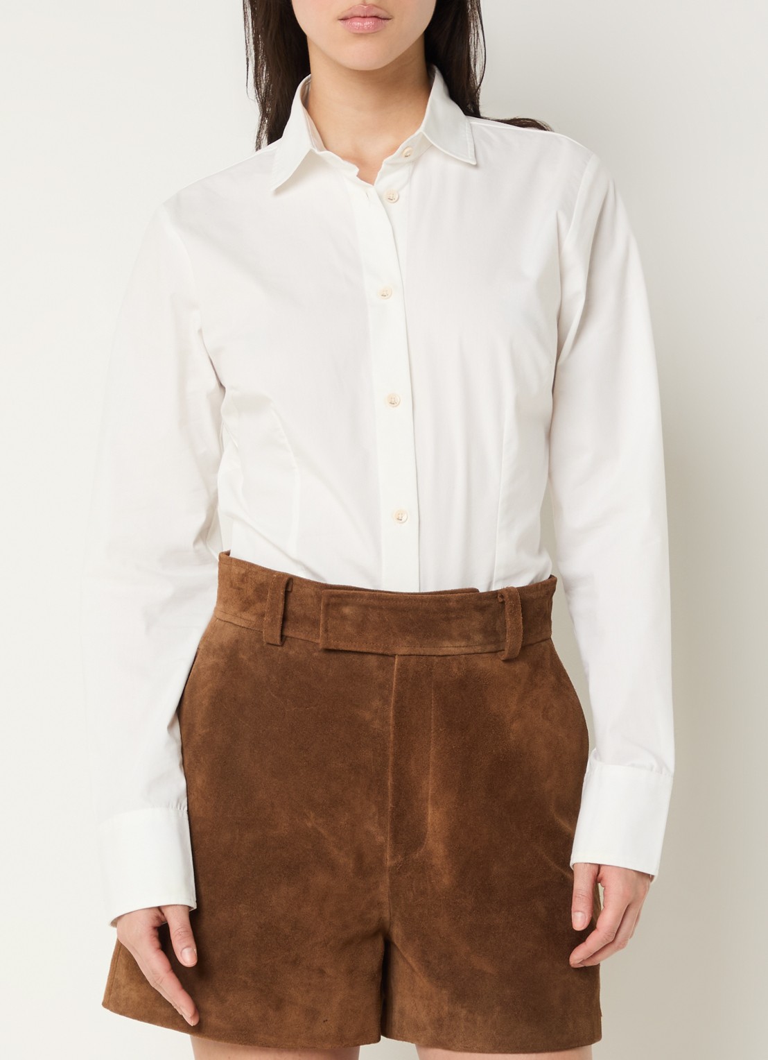 JOSH V Gael blouse met kraag - detail 3 gebroken wit