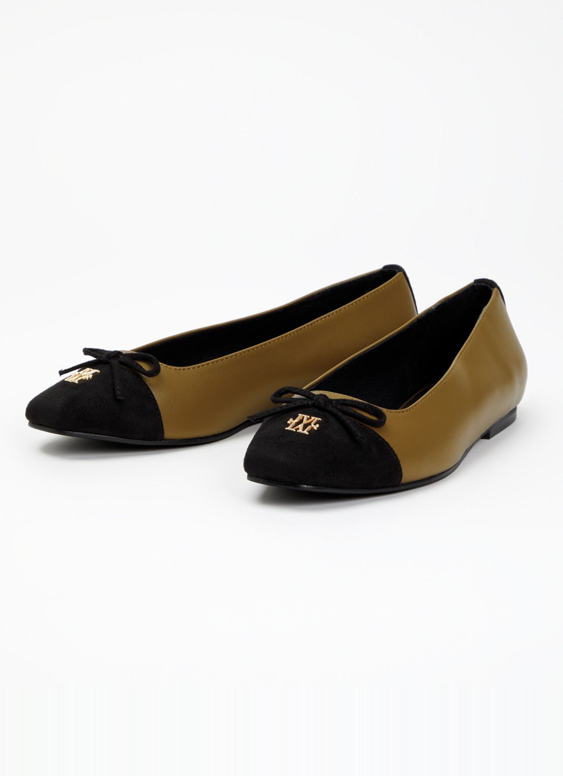 JOSH V Grace ballerina met logo - detail mosgroen