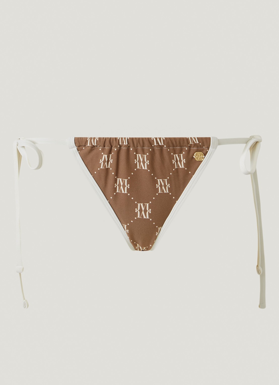 JOSH V Harlow brazillian bikinislip met logoprint - voorkant 2 bruin