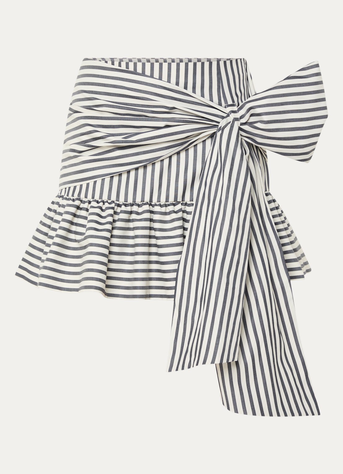 JOSH V Hollis minirok met streepprint en strikdetail - voorkant 3 donkerblauw