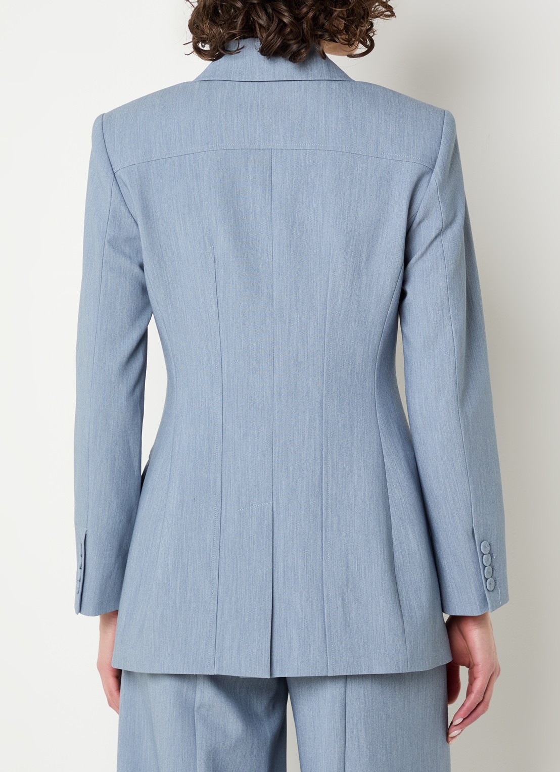 JOSH V Kassidy double-breasted blazer met klepzakken - achterkant 3 staalblauw