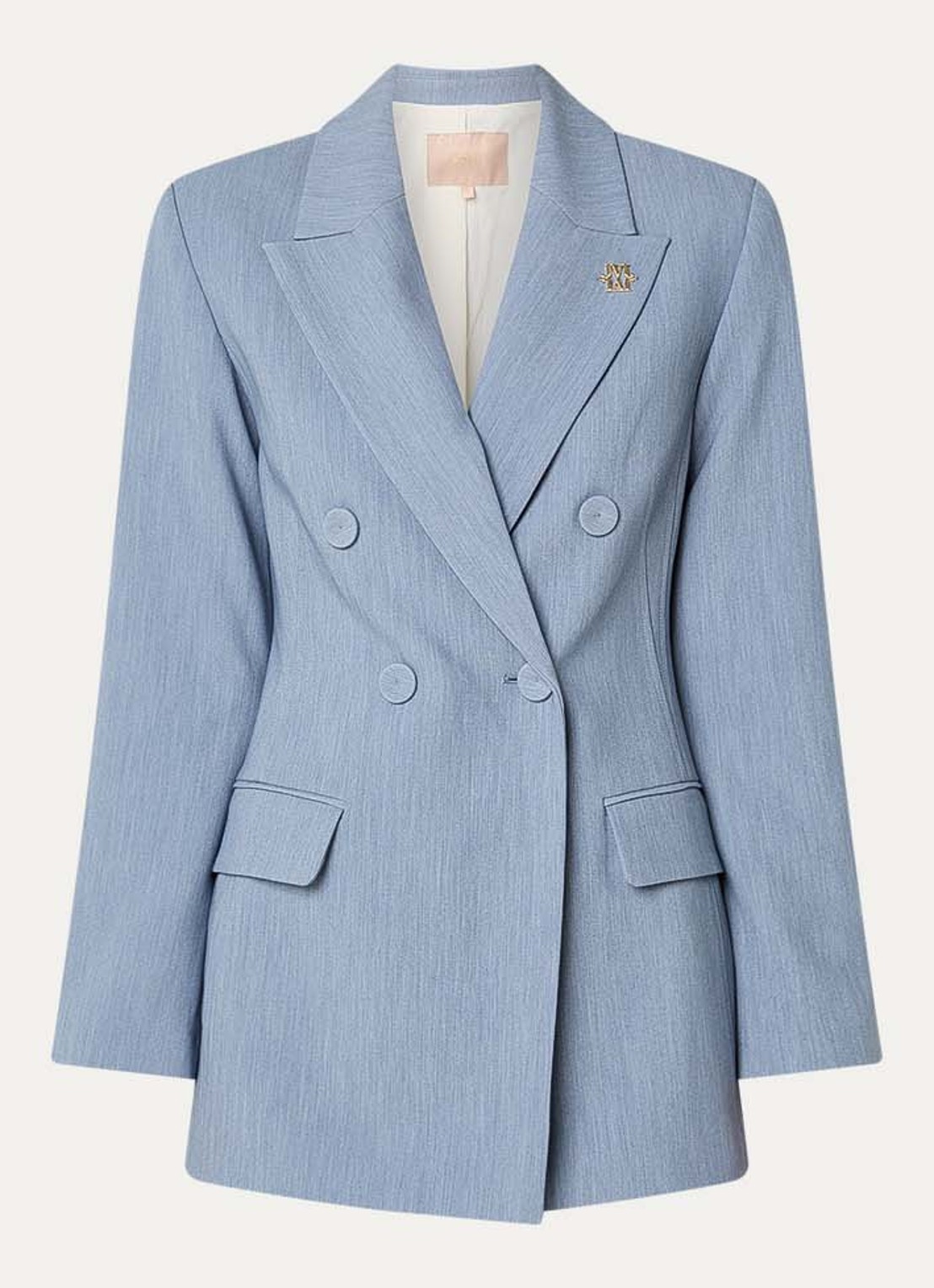 JOSH V Kassidy double-breasted blazer met klepzakken - voorkant staalblauw